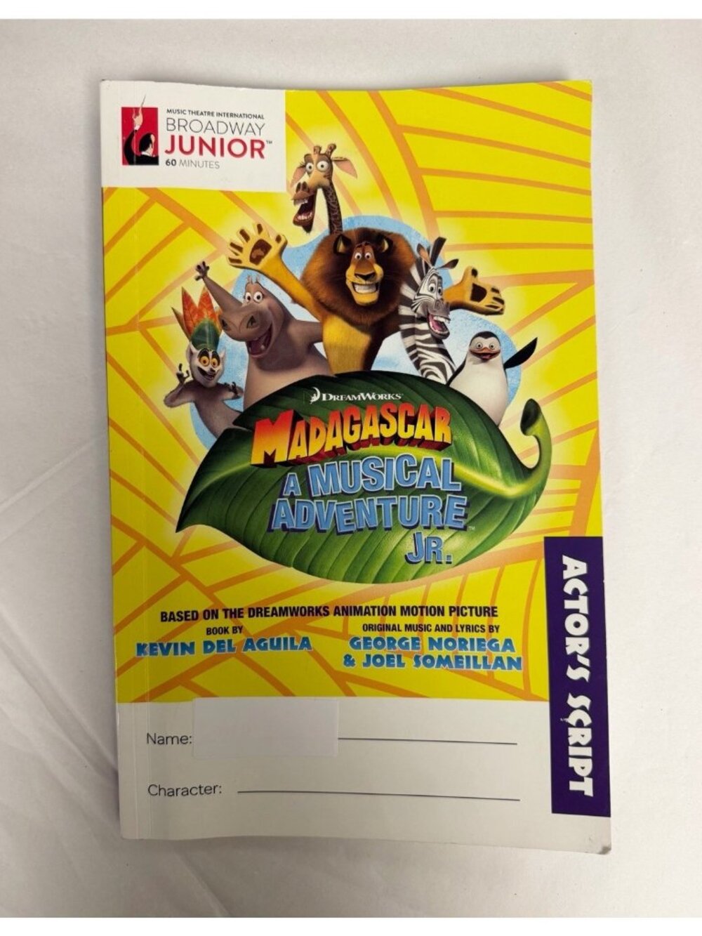 Madagascar A Musical Adventure Jr Actor's Script MTI'S Broadway Junior Used